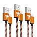 Price comparison product image iPhone Charger MFi Certified Aioneus 3 Pack 2M iPhone Charger Cable Nylon Braided Extra Long Lightning Cable Compatible with iPhone XS X 8 8 Plus 7 7 Plus 6s 6s Plus 6 6 Plus 5 5s SE iPad-Orange
