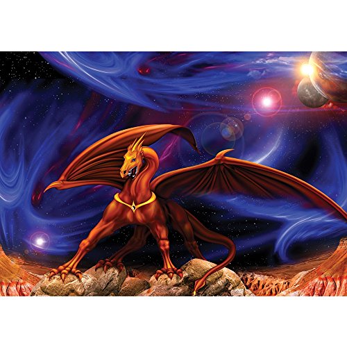 Vlies Fototapete PREMIUM PLUS Wand Foto Tapete Wand Bild Vliestapete - Drache Sterne Planeten Weltall Kindertapete - no. 2145, Größe: 416 x 254cm Vlies