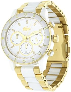 Lacoste Damen Armbanduhr Charlotte Chronograph weiss 2000852