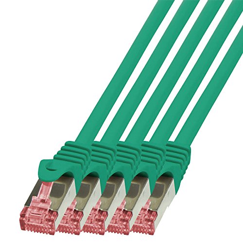 BIGtec – 5 Stück – 0,15m Netzwerkkabel Patchkabel Ethernet LAN DSL Patch Kabel Gigabit weiß ( 2x RJ-45 Anschluß , CAT6 , doppelt geschirmt ) 0,15 Meter - 8