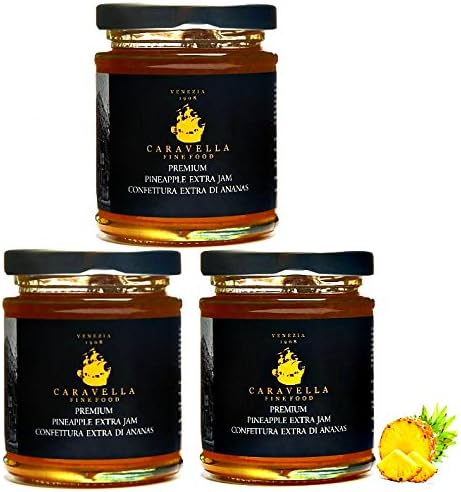 (Pack of 3 Save on shipping cost!)Premium HAWAIIAN PINEAPPLE EXTRA JAM Fresh Fruit Organic 215g Gourmet Conserve & Preserve directly from VENICE