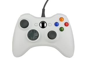 AMEEGO Xbox 360 Game Controller USB Wired Gamepad Game Joystick Joypad for Microsoft & Windows PC (White)