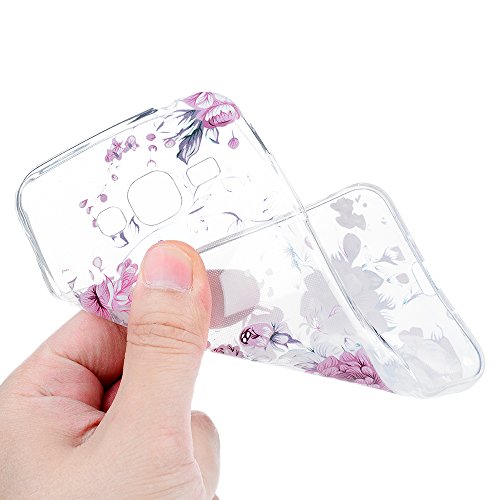 Badalink H  lle f  r Samsung  Galaxy J3 2016 Silikon Handy H  lle Schutzh  lle Rosa Rose Muster Ultra Slim Weich TPU Gummi Bumper Case Protective Back
