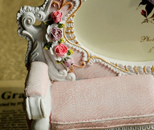 Giftgarden 9×13 Bilderrahmen in Sofasform rosa weiß Dekorahmen Geschenke Freunde - 5