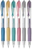  Piloto G2 07 Surtido Color Paquete Fino Retráctil Gel Tinta Pluma Punta redonda 0.7mm punta Punta 0.39mm Línea Ancho Recargables BL-G2-7 (1 De Cada Metálico - 6 Plumas)