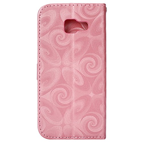 Etsue Leder Handyhülle für Samsung Galaxy A3(2016) Ledertasche Schutzhülle, Lusting Kreativ Shiny Glanz Sparkle Glitzer fließend Treibsand Liebe Herz Muster Elegant Luxus Leder Flip Case Wallet Tasche Cover Magnetverschluss Abdeckung Standfunktion Schutz Etui Schale für Samsung Galaxy A3(2016) + 1x Glitzer Staub Stecker + 1x Blau Eingabestift-Pink+Hot Pink - 2