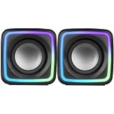 Mars Gaming MSCUBE, Compact Gaming Speakers 8W, Space DSP Sound, RGB Active-Flow Lighting, Control Box, USB Connectivity + 3.