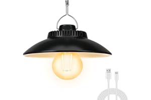 Yizhet Lanterna da Campeggio Led Ricaricabili, Lampade da Campeggio Retro, Portatile con Gancio, Bianco Caldo, 2 Modalità, Luce per Camping Pesca Trekking Escursionismo Emergenza Alpinismo