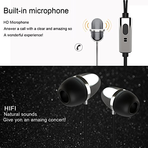 Auriculares con Cable y Micr  fono In ear Est  reo 3 5mm  Navtour Auriculares In Ear Headphone  Auriculares para M  vil y MP3 Reproducir M  sica  Auriculares con Cable para Huawei  XiaoMi  iPhone