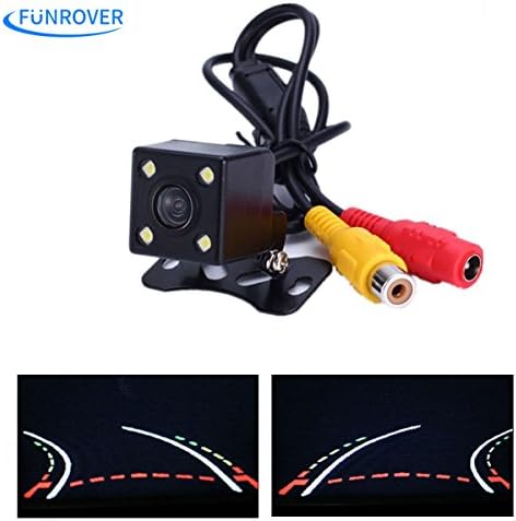 Funrover lastest HD CCD Night Vision Car Trajectory Reversing Rearview Backup Camera with Auto-changeable Parking Lines + Built-in Sensor Module Parking Camera PAL
