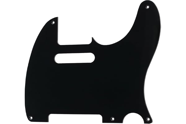 Musiclily 5 Trous Tele Pickguard Vintage Plaque de Protection Pour Guitare électrique USA/Mexique Fender Telecaster Style, 1 pli Noir
