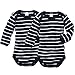 Wellyou Baby Bodysuit Long-Sleeved Navy White Stripes, Set Of 2 Size 50cm, 0-1 Months