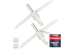 ‎KENEKOS Kenekos - 2x Mitnehmer kompatibel mit Bosch MUM 5, MUMS MUMV MUZ5, HomeProfessional Exclusiv, VeggieLove, 155mm, Ersatz für 00630760, 00621923 Küchenmaschine, Durchlaufschnitzler Flügel Antrieb Achse