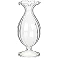 Clear Glass Bud Vase for Flowers Height 12cm | Tapered Neck for Home Décor, Windowsill, Gift for Her or Him, Wedding Centrepieces for Table Decorations, Made By Talking Tables