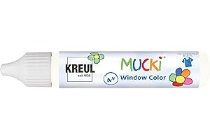 ‎INNSPIRO KREUL 24402 - Mucki Window Color, weiß, 29 ml Pen, Fenstermalfarbe auf Wasserbasis, parabenfrei, glutenfrei, laktosefrei, vegan, leicht vermalbar, auswaschbar