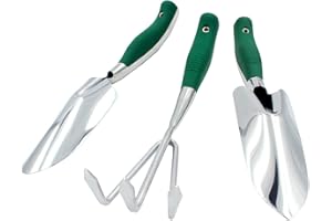 WISDOMLIFE 3 PCS kit Giardinaggio, Set Attrezzi Giardinaggio, con Paletta Giardinaggio, Rastrello Giardino a 3 Denti, Trapiantatore a Paletta