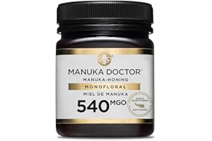 MANUKA DOCTOR - MGO 540 Miel de Manuka monofloral (250g) 100% pur miel de Nouvelle-Zélande. Certifié. Garanti. CRU. Sans OGM