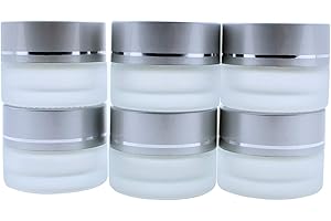 KingYH 6 Pieza 5ml Tarro Cosmetica Vacío Esmerilado Vidrio de Crema Facial Frascos con Tapa Interior Vacía Crema Rellenables Botella de Pot Recipiente para Salve Crema Facial Loción Aromaterapia