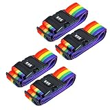 [Fácil de identificar] Diseño brillante de colores del arco iris, será fácil ubicar las maletas en la cinta transportadora o en el punto de recogida, y cada correa de la maleta ofrece una ranura para etiquetas de equipaje, aunque también es fácil de identificar por la noche.