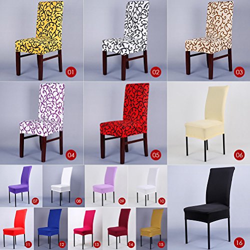 NUOLUX Stuhlbezug, Stretch Husse Stuhlhussen Stuhlüberzug (Lila) - 6