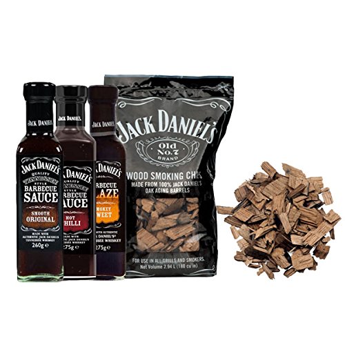 Jack Daniel's BBQ-Set mit Saucen und Räucherchips