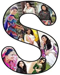 Shri Kanth Art Customized Alphabet Photo Collage Wooden Cut Out Photo Frame in 10 x 12 inch, Multicolour for Home Wall Decor