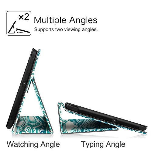Fintie Medion LIFETAB E10501 Hülle Case – Folio Kunstleder Schutzhülle Tasche Cover Etui mit Ständerfunktion und Stylus-Halterung für Medion E10501 LIFETAB MD 60240 25,5 cm (10,1 Zoll HD) Tablet-PC, Smaragdblau - 5