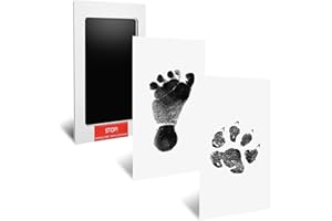 KEEPSWEAT Pfotenabdruck Stempelkissen für Hunde und Katzen,Baby Handabdruck und Fußabdruck-Set Stempelkissen Hund Nase Druck Kit Inklusive Inklusiv Druck Pads und 2 Impressum Karten Neugeborenes Hand und Kit
