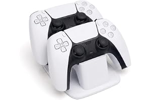 Axiora Studio Dual Controller Dock Stand for PS5, Xbox & Universal Controllers | Compact Space Saving Gamepad Holder for 2 Controllers | Minimal Gaming Desk Organizer (White)