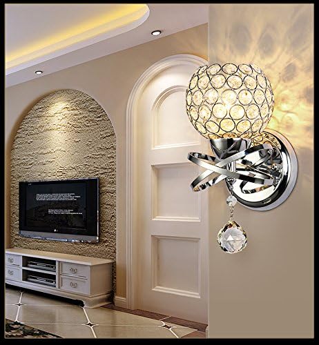 D chandelier Master Bedroom Wall Lamp Living Room Parquet Simple Crystal Staircase Wall Lamp Corridor Single Head with Light Source,A,25 * 13 * 12.5CM