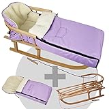 SUPER-KOMBI-SPARANGEBOT ** Holzschlitten + Winterfußsack (108cm) **