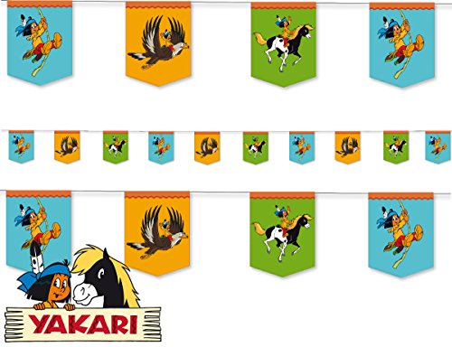 3,5m Wimpelkette * YAKARI * mit 10 Wimpeln für Kinderparty und Kindergeburtstag von DH-Konzept // Indianer Indianerjunge Sioux Kleiner Donner Deko Partykette Girlande Banner Party Set