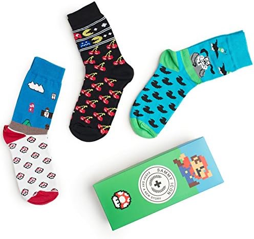 Cartoon Socks NES 8-BIT Comix Character! Crazy Unisex Dress socks 3 Pairs Pack! (Size 41/46)