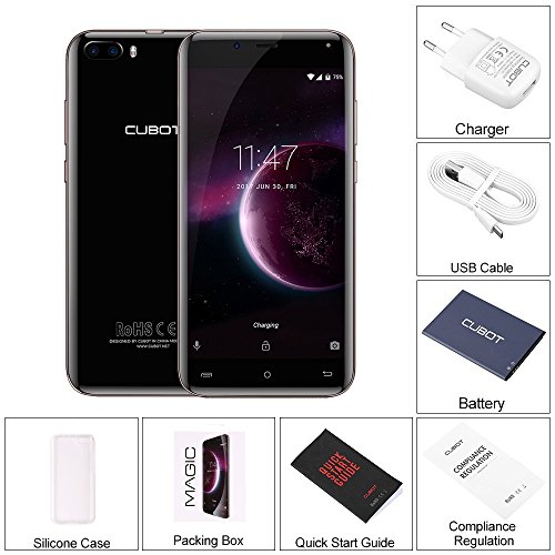 Smartphone ohne Vertrag, Cubot Magic 4G Dual Sim GÃ¼nstig Handy, 5 Zoll Android 7.0 HD IPS Handys mit MT6737 3GB RAM+16GB ROM, Dual Rear Kamera 13MP+ 5MP Front Kamera, 2600mAh Akku, Bluetooth,GPS- Gold