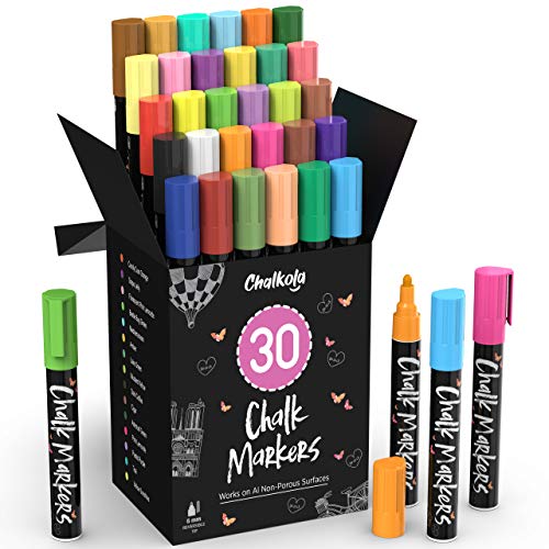 Mua Chalkola 30 Kreidestifte Fur Tafel Fenster 6mm Inkl Neon