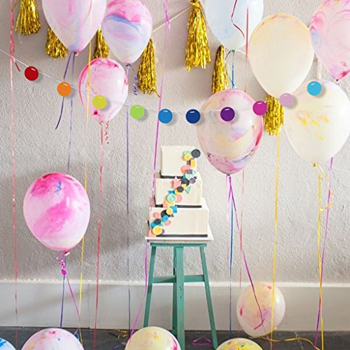 Filz Punkte Rund Wimpel Fahnen Girlande Banner Wimpelgirlande Hochzeit Parteidekor Ammer – Bunt - 8
