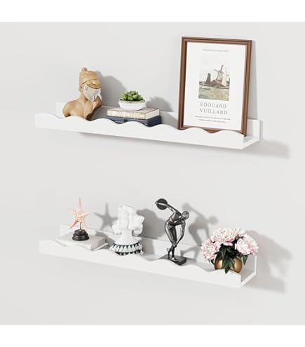 Mazjoaru Set van 3 wandrekken kinderkamer hout natuur wit met handdoekhouder en zwevende plank