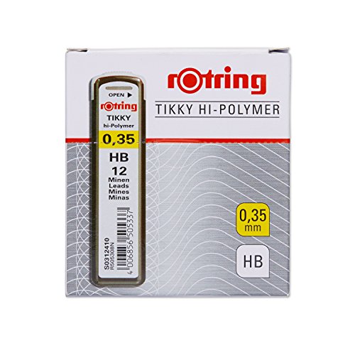 Rotring 12 Minen für Druckbleistifte 0,35mm HB Tikky HI-Polymer (10 x 12 Minen) - 2