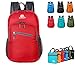 Produktbild Verstaubarer Tagesrucksack, 18L leichter faltbarer Rucksack Tasche für Damen und Herren Outdoor Sport Camping Wandern Radfahren Reisen und täglichen Gebrauch in der Schule (Rot)