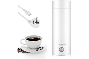 ZONJIE Mini bouilloire électrique de voyage - 400ml Bouilloire Electrique Temperature Reglable avec Arrêt Automatique tasse thermos 3 en 1 Inoxydable 304