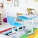 Produktbild Neufday Einstellbare Kinder Lernen Hausaufgaben Schreibtisch Stuhl Kinder Aktivität Kunst Tisch Set Höhe Kinder und Zeichnen Zeichnen mit Hocker Schubladen Studieren(Blau)