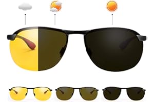 MIRYEA Polarized Photochromic Outdoor Sports Safety Sunglasses for Men Women Anti Glare UV400 Protection for Day and Night Driving Cycling Golf Running Cycling Fishing Eyewear Sun Glasses