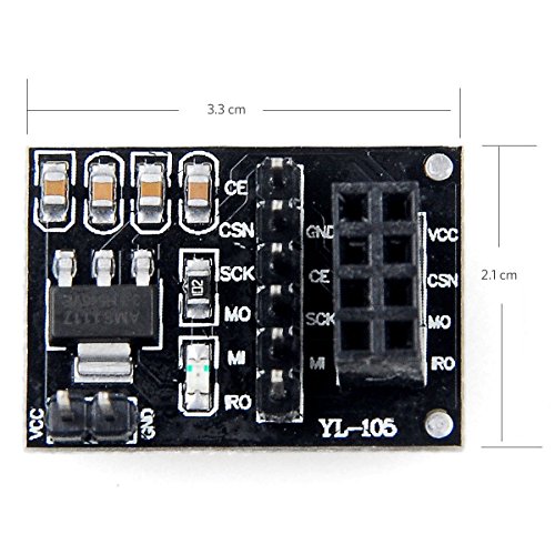 MakerHawk 4pcs NRF24L01 + drahtloses Modul mit Breakout Adapter 3.3V Regler On-Board für Intellective Car - 8