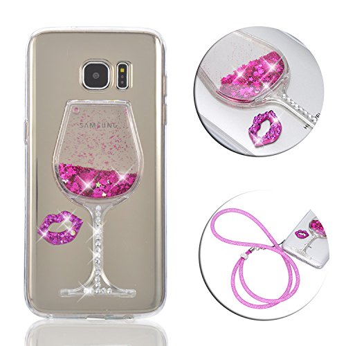 Quicksand Funda Samsung Galaxy S6 Edge Plus  Vandot Transparente TPU Silicona Carcasa Flowing Liquid Crystal para Galaxy S6 Edge Plus 3D Creativo Dise  o Labios Copas de Vino Espalda Cubrir Bling Arena Movediza Fluye L  quido Flotante del Brillo de Lentejuelas Estrellas Cristal Clear Silicona Gel Funda Protectora para Samsung Galaxy S6 Edge Plus  S6 Edge    Rojo Rosa reviews Quicksand Funda Samsung Galaxy S6 Edge Plus  Vandot Transparente TPU Silicona Carcasa Flowing Liquid Crystal para Galaxy S6 Edge Plus 3D Creativo Dise  o Labios Copas de Vino Espalda Cubrir Bling Arena Movediza Fluye L  quido Flotante del Brillo de Lentejuelas Estrellas Cristal Clear Silicona Gel Funda Protectora para Samsung Galaxy S6 Edge Plus  S6 Edge    Rojo Rosa