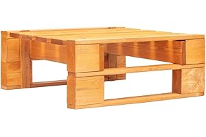 vidaXL Legno di Pino Impregnato Ottomana da Giardino con Pallet Robusto Stile Rustico Sedia Sgabello Esterni Marrone 60x60x25 cm