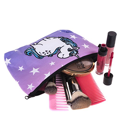 Make Up Bag Unicorn Einhorn Fantasy Sterne Schminke Kosmetiktasche Federmappe Mäppchen Tüte Beutel Kulturbeutel Make Up Bag Beutel Makeup Kosmetikbeutel Schminke Schminktasche Tasche Stiftemappe - 4