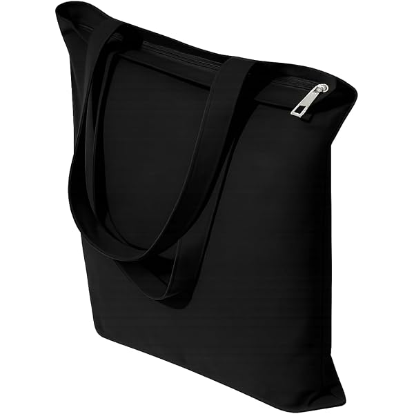 Borsa In Tessuto Tote Bag Grande 35x40 Cm | Con Cerniera E Tasca | Bianca, Lavabile E Riutilizzabile | Per Spesa, Università E Lavoro