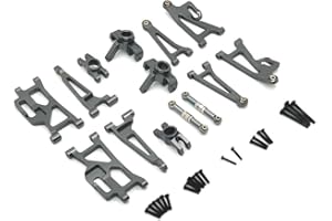 JOYSOG RC Parts para Hyper Go 1/14 14209 14210 H14BM - Kit de barra de dirección de brazo oscilante superior delantero trasero de aluminio (titanio)