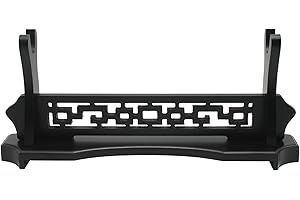 WANLIAN Sword Stand Desktop Samurai Sword Katana Gladiator Sword Holder One-Tier Sword Rack for Display, Hollow-Carved Design All Black