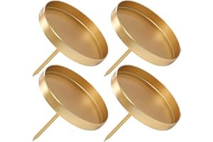 Aurasky Kerzenhalter Adventskranz, 8.5 cm Kerzenständer Gold 4 Stück, Adventskerzenhalter Abnehmbare, Kerzenhalter Stumpenkerzen, Kerzenteller für Adventskranz Weihnachten Tischdeko